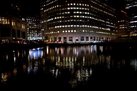 Canary Wharf at night