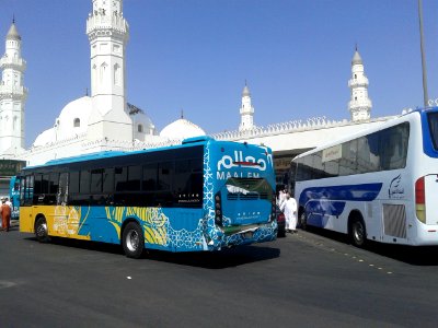 A bus at Masjid al-Quba