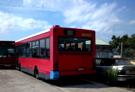 p504rym, a former eastonways bus, at the carol peters bus depot, on manston road ramsgate, (7th of august 2015)