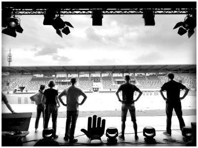 DLR Raumfahrt Show in Erfurt - Bühnenaufbau und Probe am Vortag