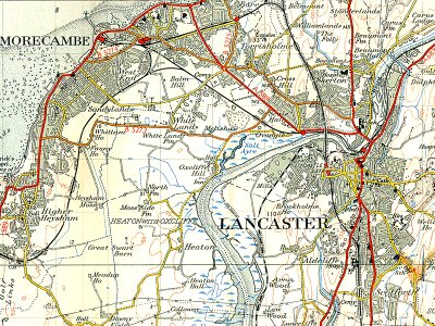 oldmap 1950s Morecambe and Lancaster OS 1in photo