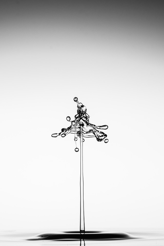 Liquid drop of water water splashes