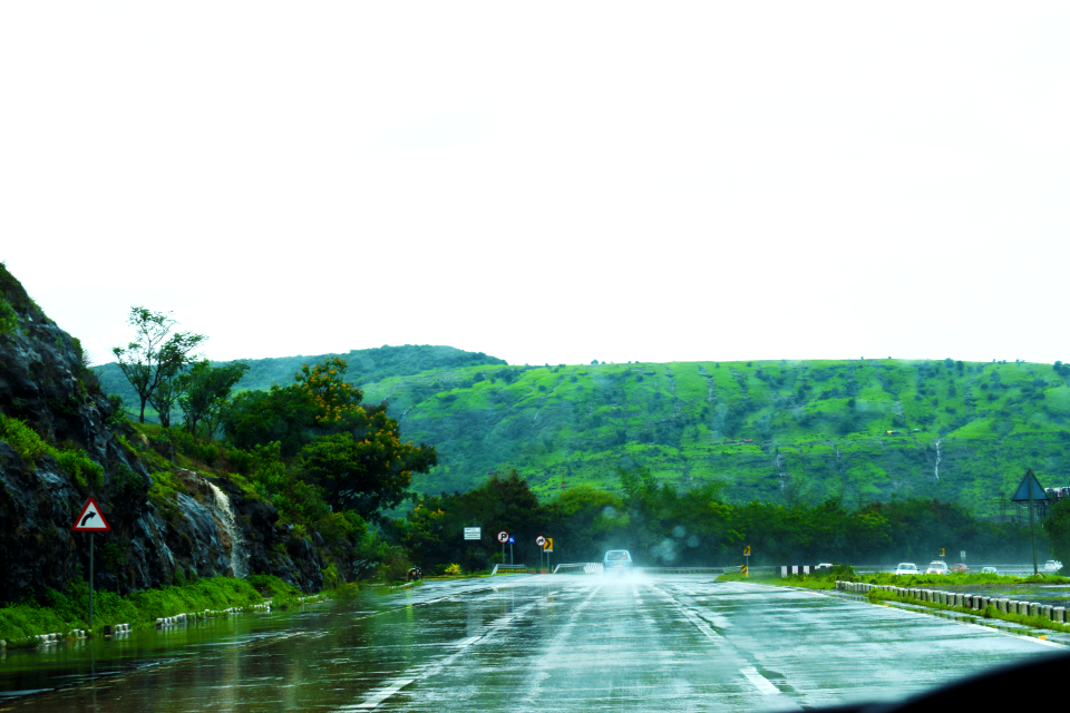 Roadway amid Green Hills