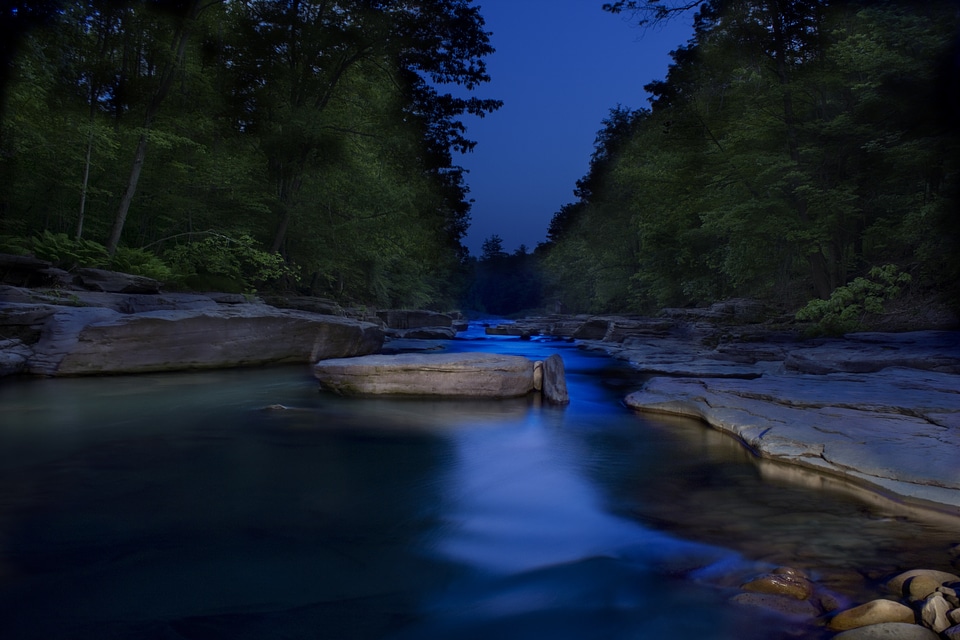 Blue creek light painting
