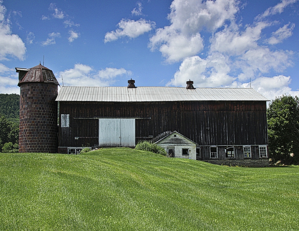 Blue farm rustic