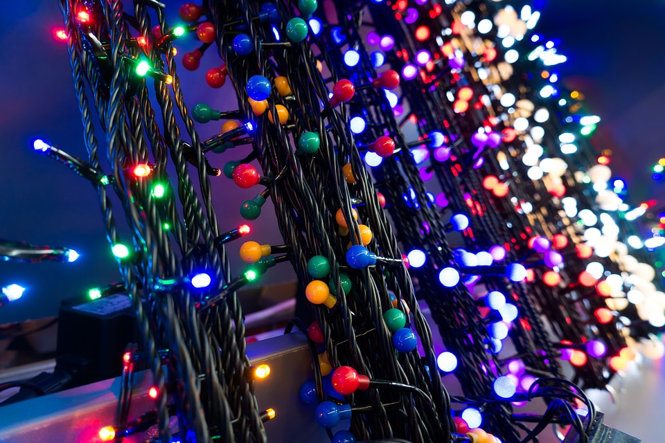 Christmas lamps dark
