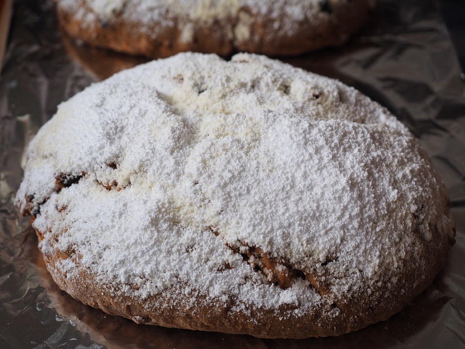 Christmas baking christmas stollen icing sugar
