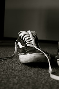 Shoelace summer shoes black white photo