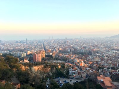 Vistas de la ciudad desde el mirador de Can Baró (Barcelona) photo
