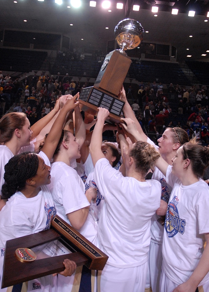 Victory trophy celebration