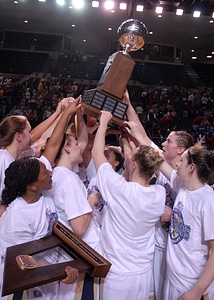 Victory trophy celebration