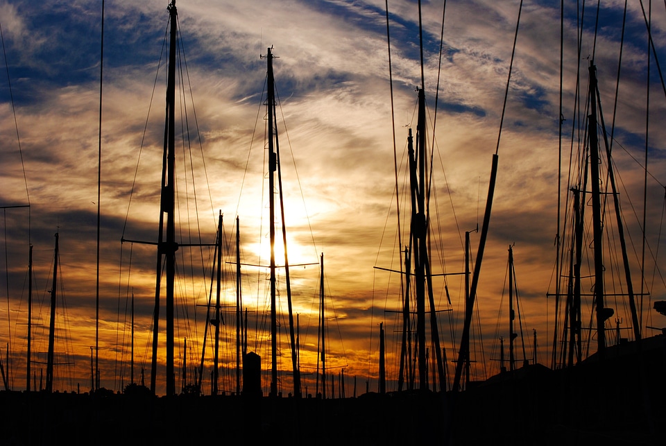 Silhouette sky clouds photo