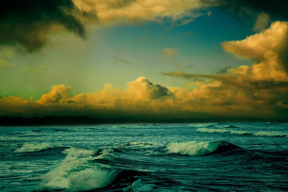 Water sky clouds