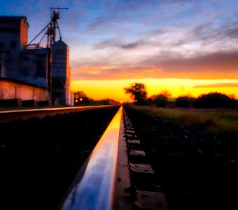 Sunset Train Tracks, Marfa TX photo