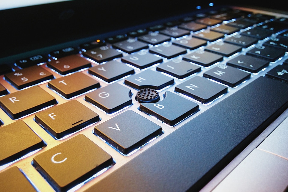 Technology business blue computer