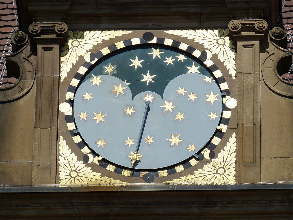 Historic center town hall clock photo