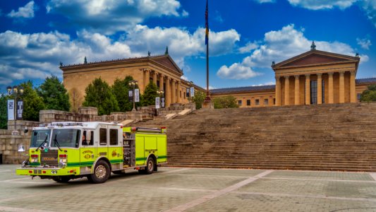 Philadelphia Museum of Art (Rocky Steps) & Yeadon Fire engine