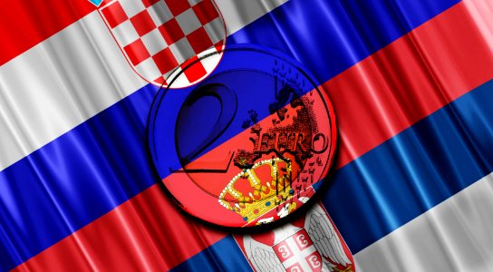Serbia Croatia Flag photo