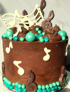Birthday Cake, chocolate cake, chocolate frosting photo
