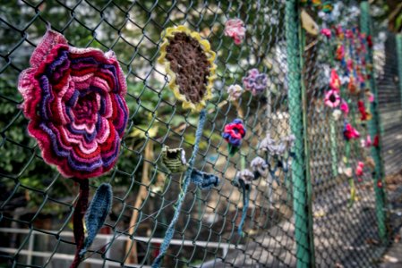 Yarn Fence Flowers, Hong Kong photo