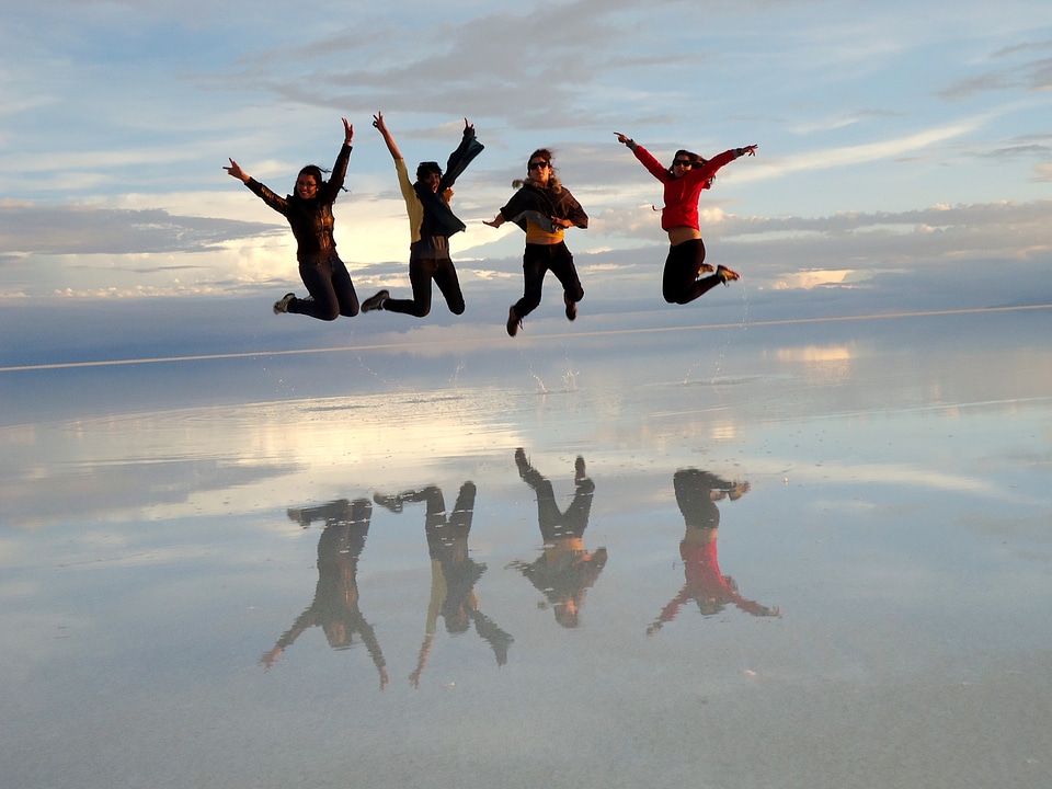 Salt desert mirror friends
