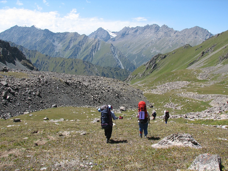 Mountains tourists tianshan