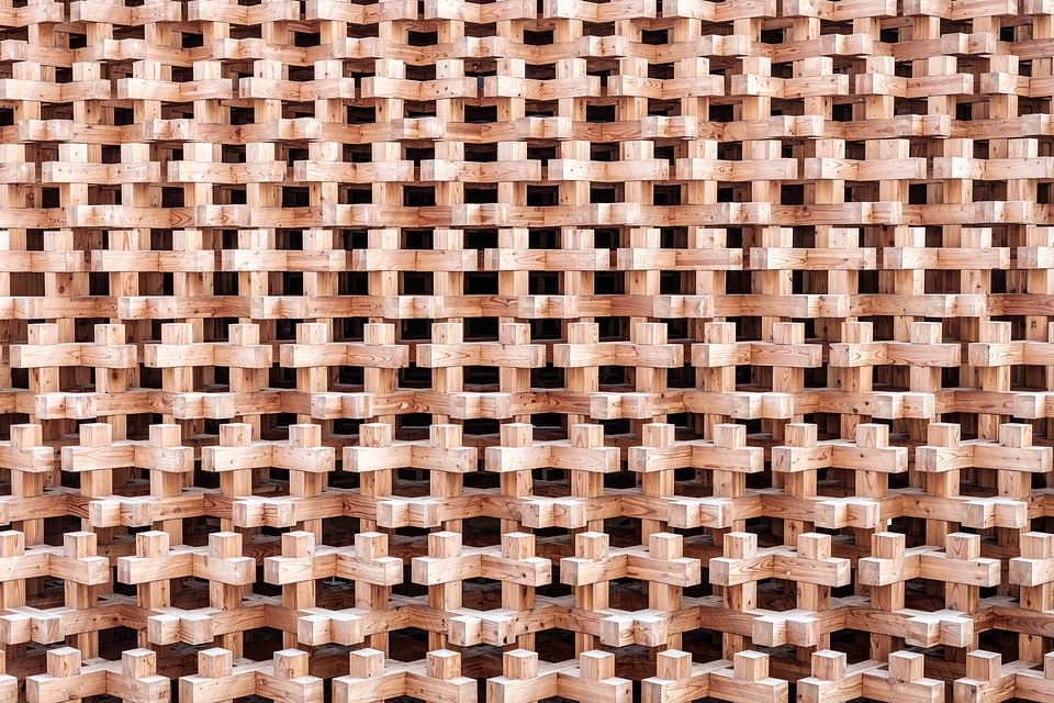 Wood texture stacked blocks crosses