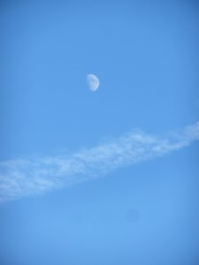 Contrail and Half Moon
