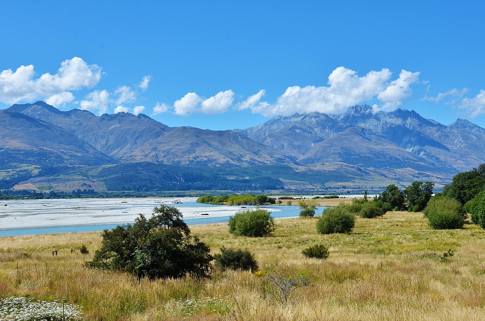 Lake blue sky the scenery