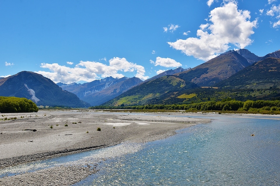 Lake blue sky the scenery