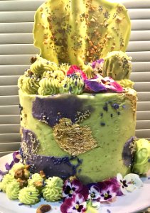 Lavender Cake with Pistachio Buttercream