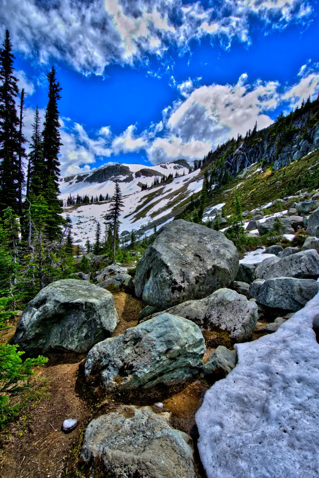 Blackcomb Mtn Rocks and Snow, BC Canada