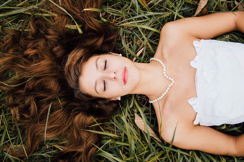 Laying in grass dream portrait