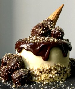 Birthday Cake, Vanilla cake with Chocolate Ganache