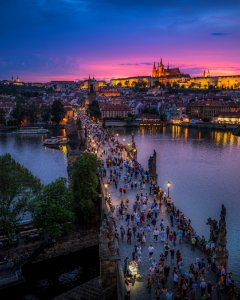 Charles Bridge at Sunset, Prague photo