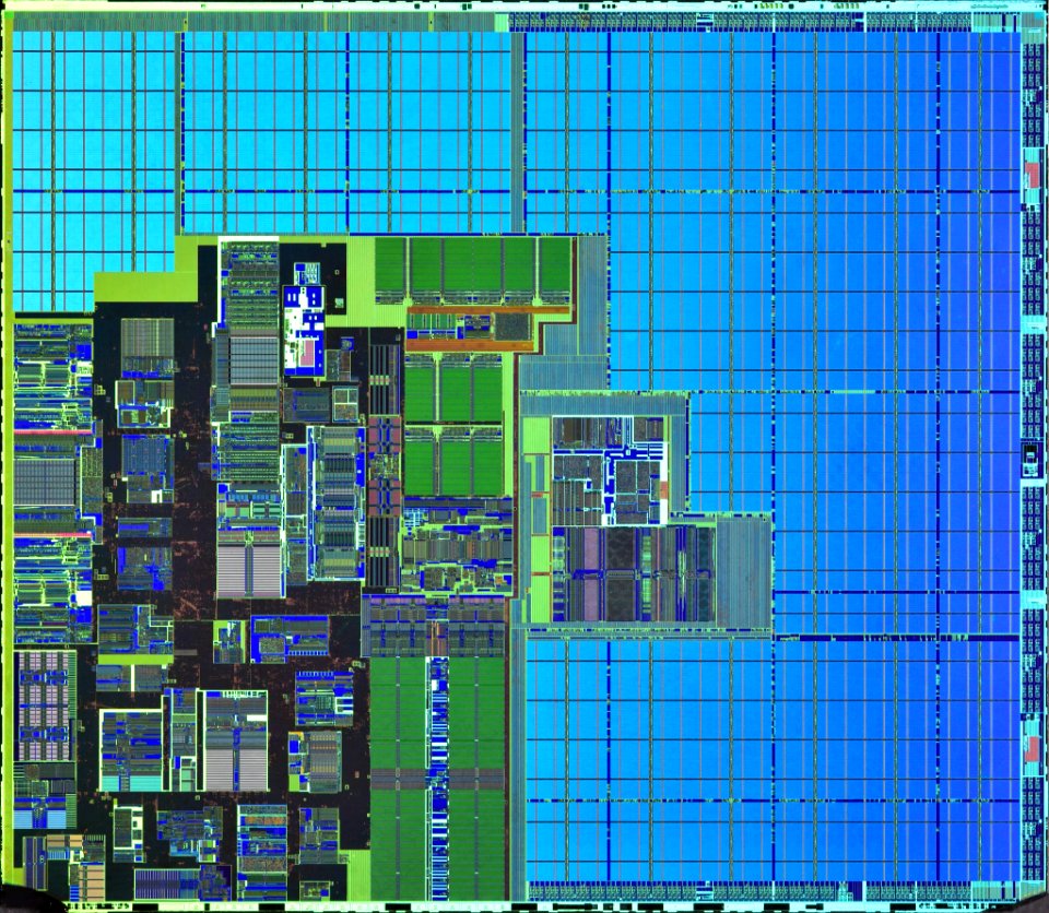 Intel Itanium 2 (Madison) die shot - etched
