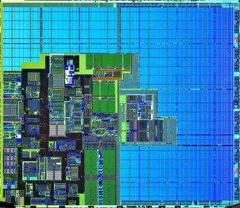 Intel Itanium 2 (Madison) die shot - etched photo
