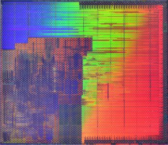 Intel Itanium 2 (Madison) die shot - top metal photo
