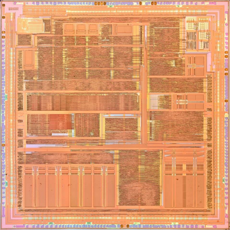 Hitachi HD6417197 die shot - top metal - light etch- stitched