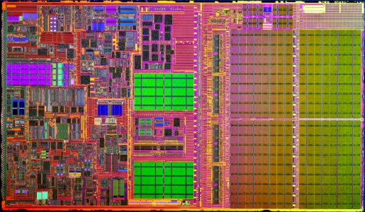 Intel Gallatin die shot - etched