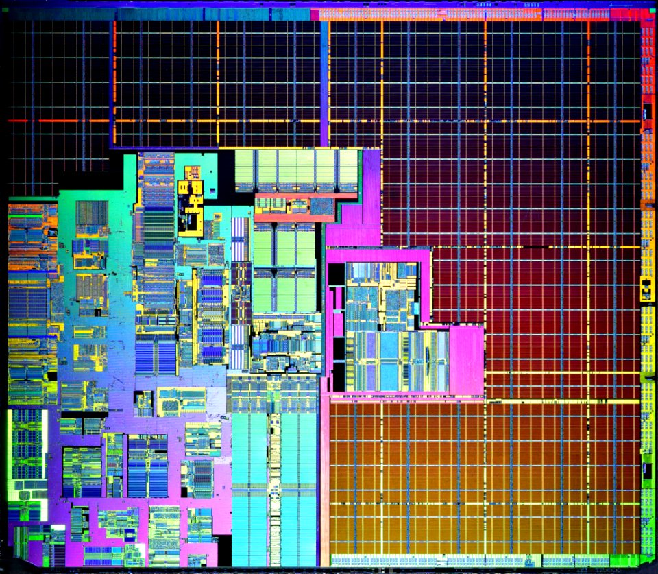 Intel Itanium 2 (Madison) die shot - etched