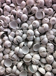 Pottery ceramic gray cup