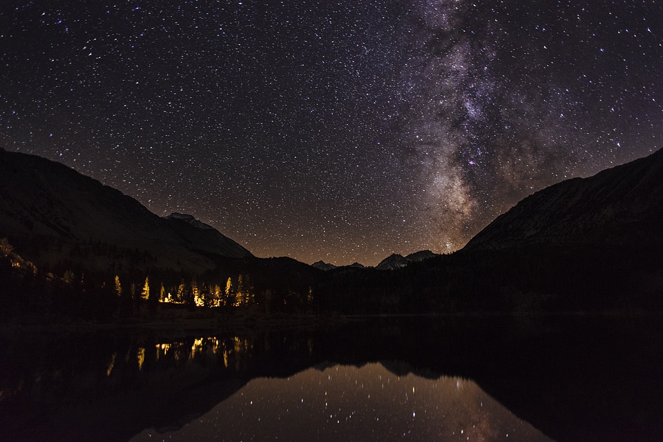 Lake starry camping