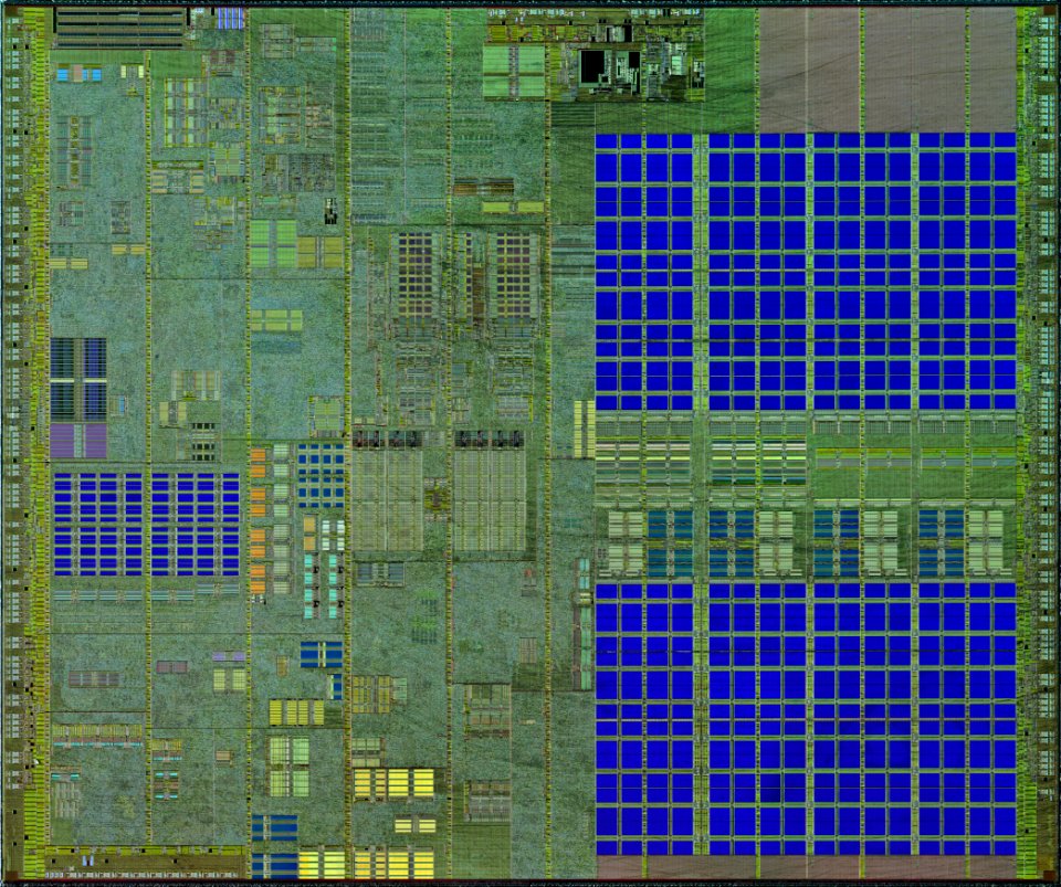 Intel Prescott-2M die shot - high res - stitched - external light