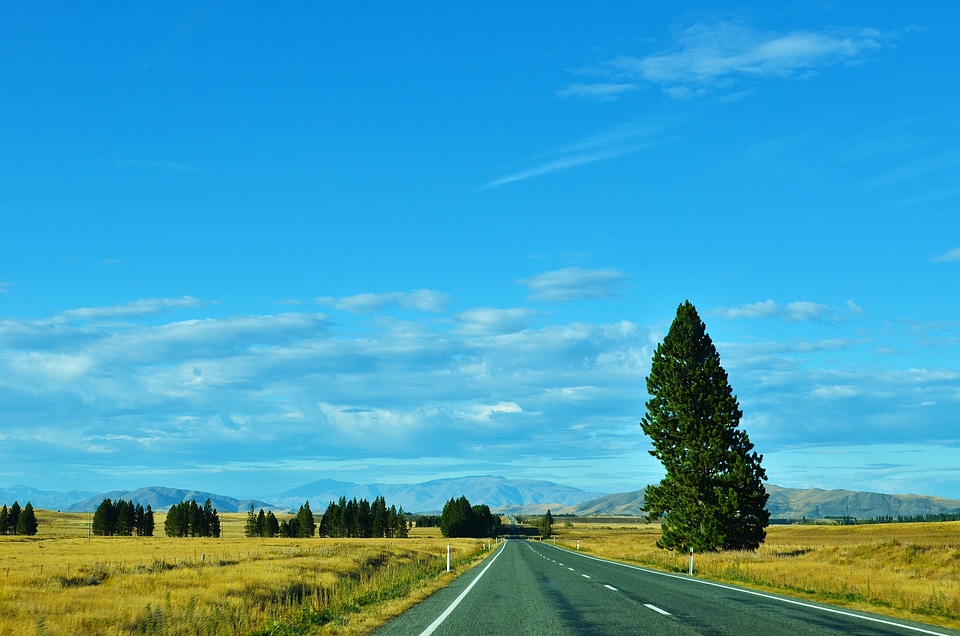The scenery blue sky new zealand