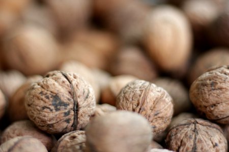 Walnuts in close-up photo