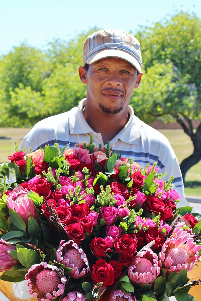 Bouquet of roses red pink