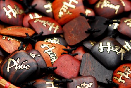 New year's lucky words on stone