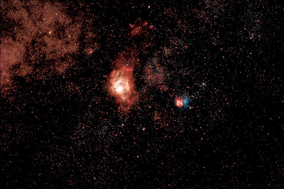 nebulosa da lagoa e trífida wide field
