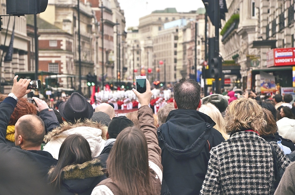 Street celebrating people
